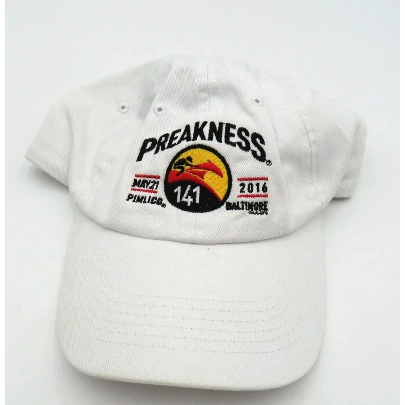 Preakness 141 2016 Hat Cap Strap Back Mens One Size White Horse Racing